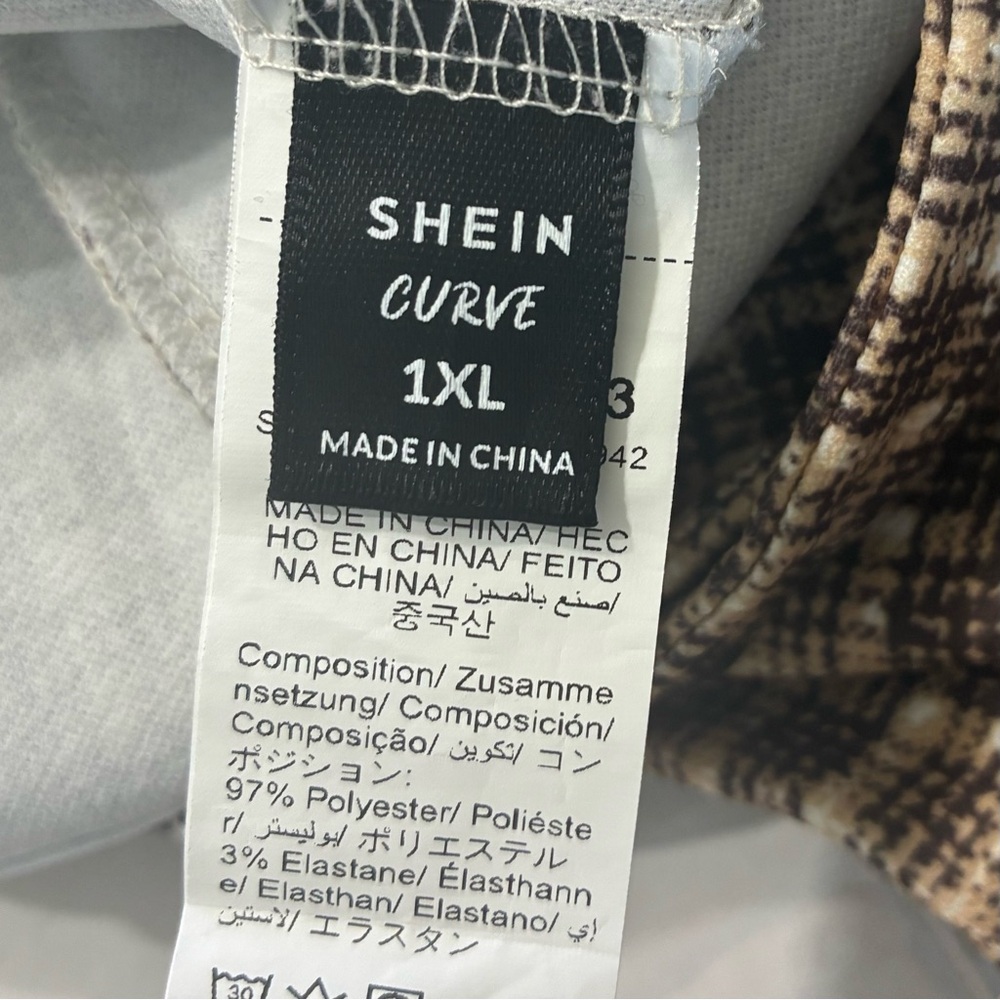SHEIN CURVE Mod Plaid Wide Leg Jumpsuit - Picture 6 of 6